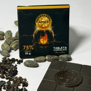 Barra de chocolate al 75% endulzado con Panela